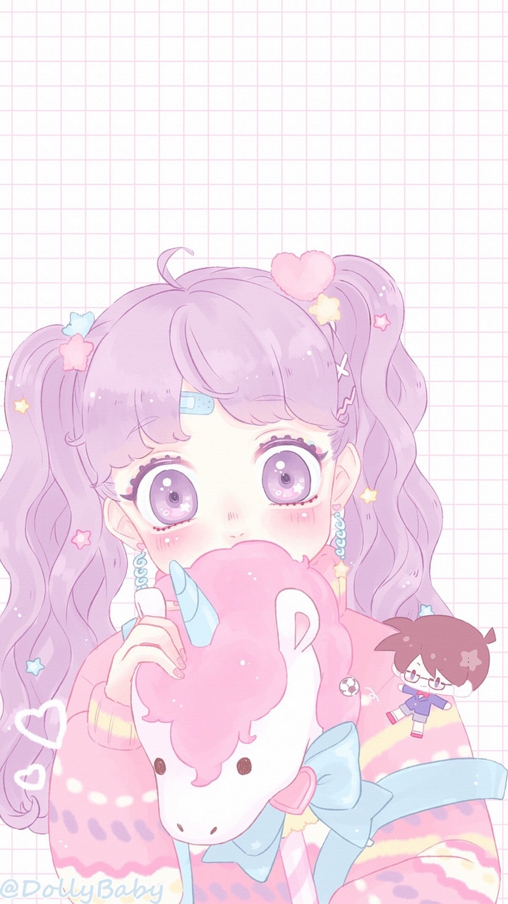 Anime, Kawaii, And Cute Image - Kawaii Anime Wallpaper Phone Pink - HD Wallpaper 