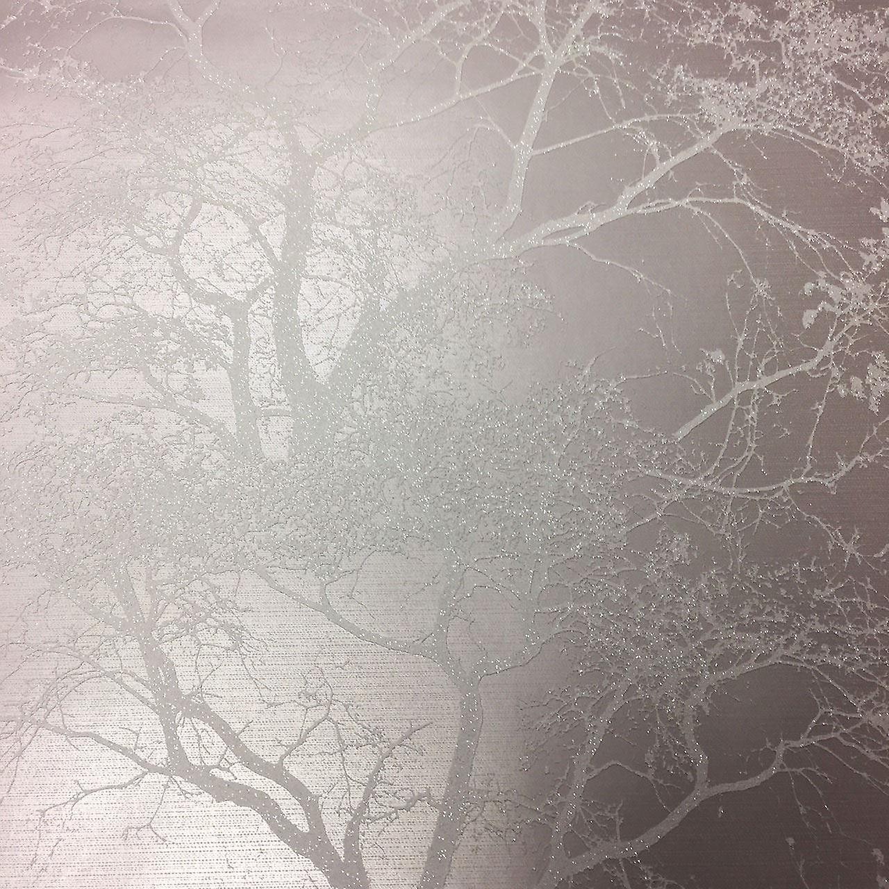 Whispering Trees Wallpaper Grey Off White Glitter Textured - Whispering Trees Wallpaper Grey - HD Wallpaper 