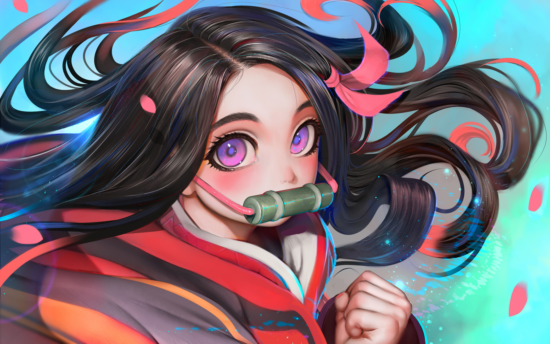 Kamado Nezuko Art - HD Wallpaper 