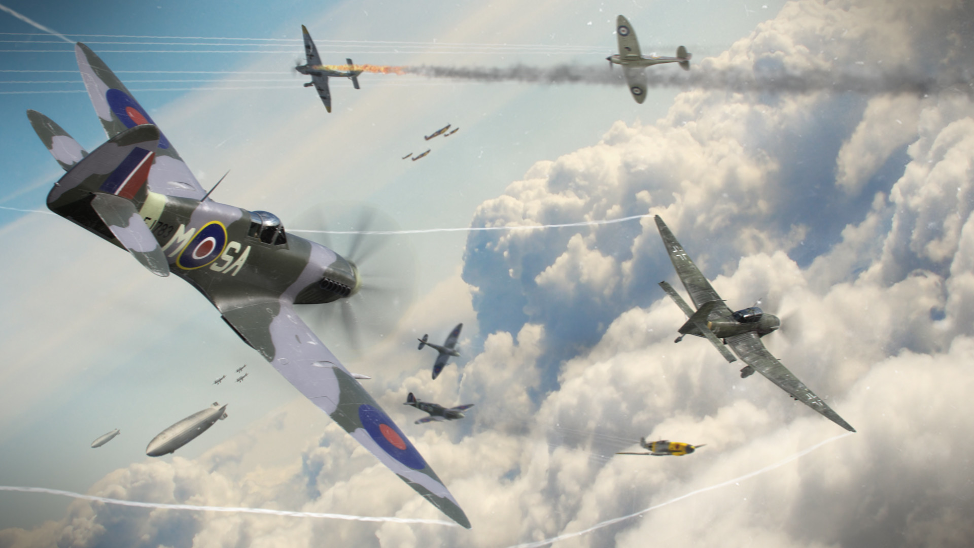 Spitfire Mk - Spitfires In A Dogfight - HD Wallpaper 