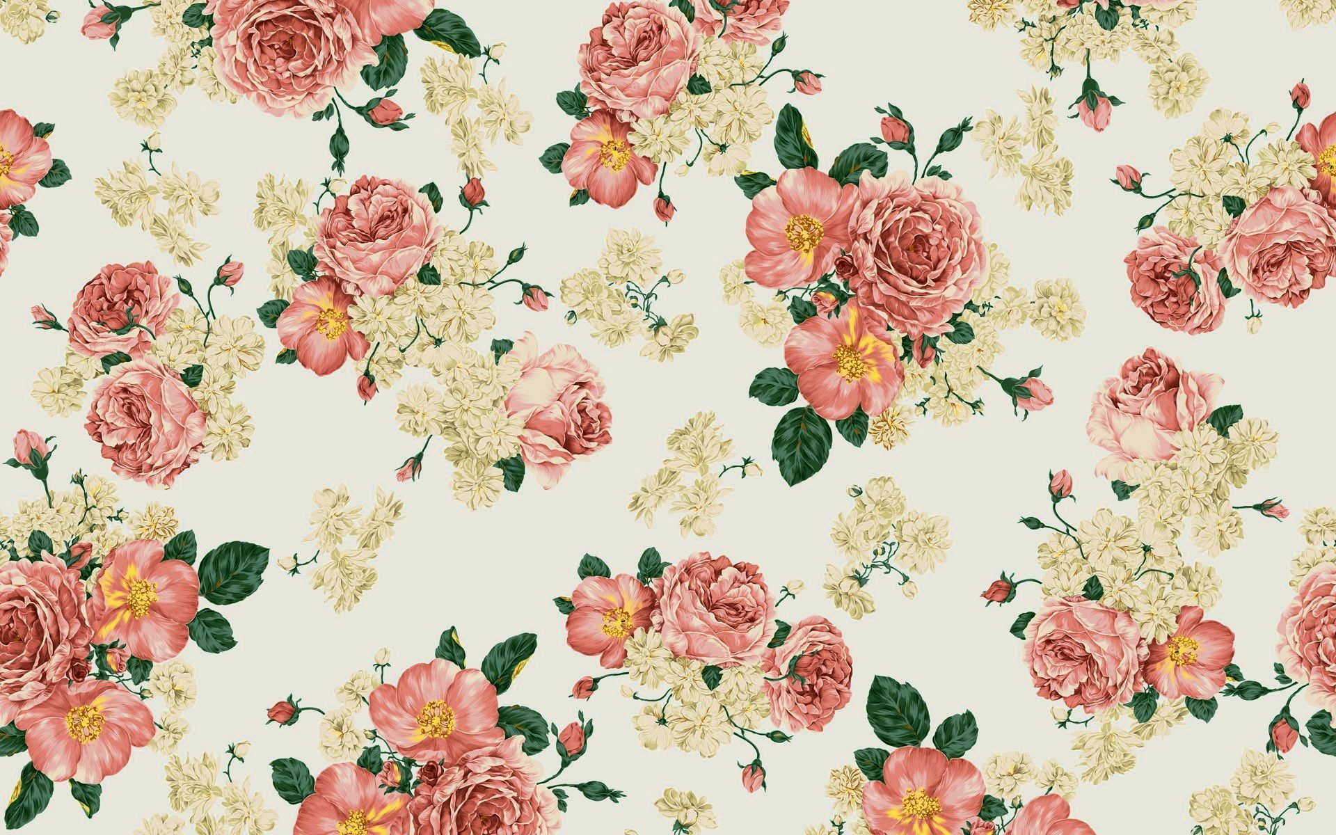 Vintage Flowers - HD Wallpaper 