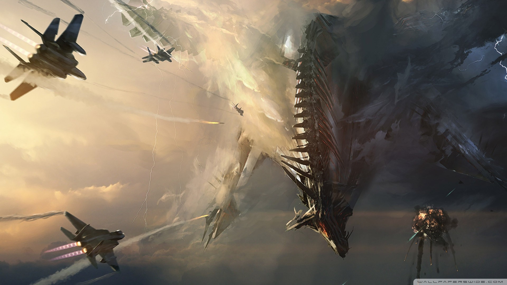 Dragon Sci Fi - HD Wallpaper 
