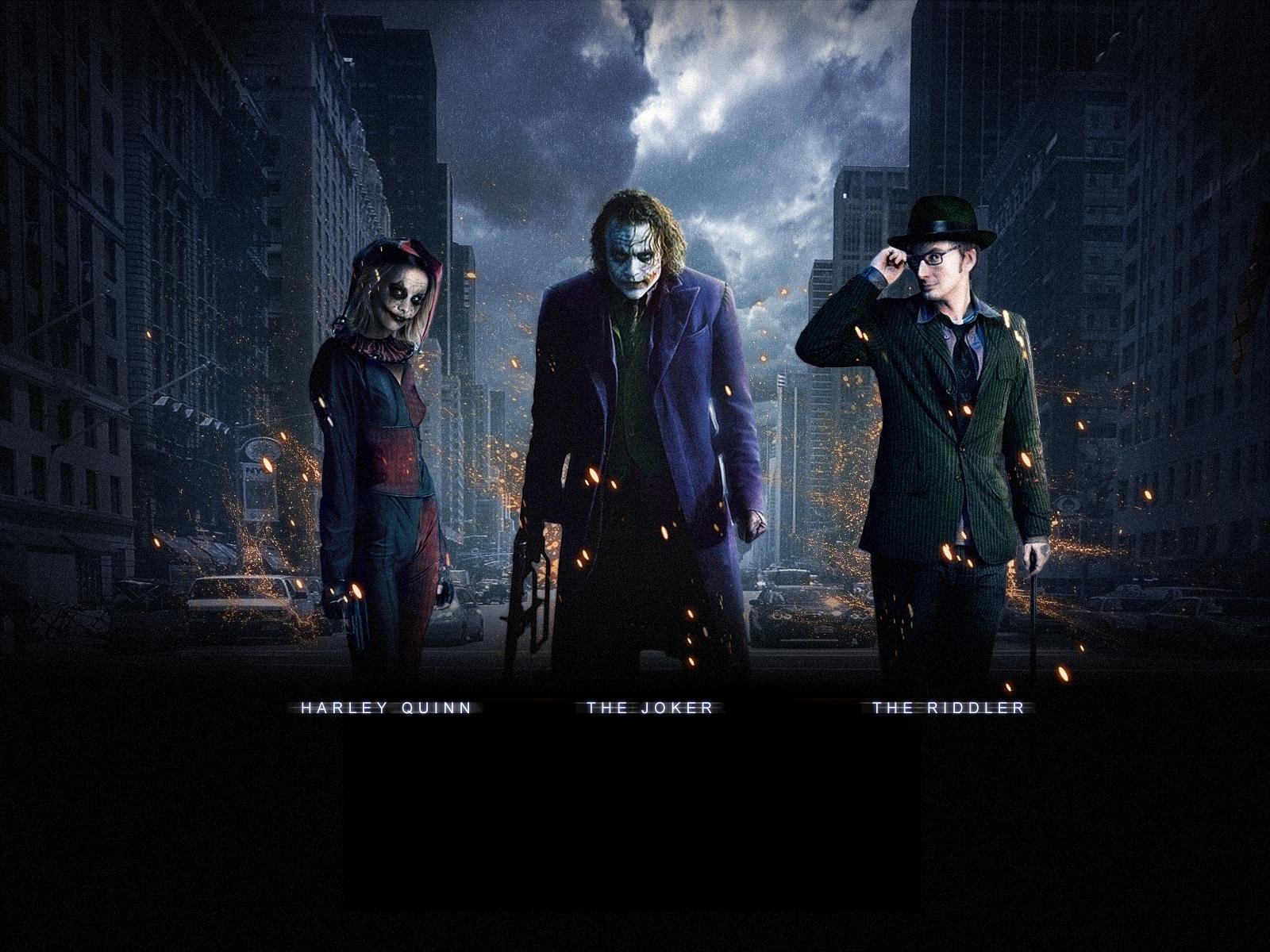 Dark Knight Joker And Harley Quinn - HD Wallpaper 