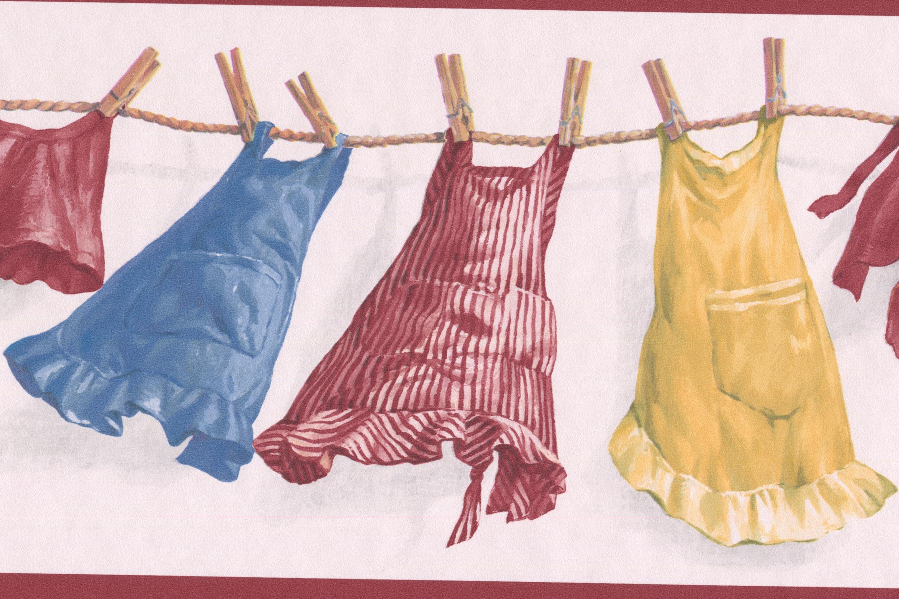 Ladies Laundry Line Border - HD Wallpaper 