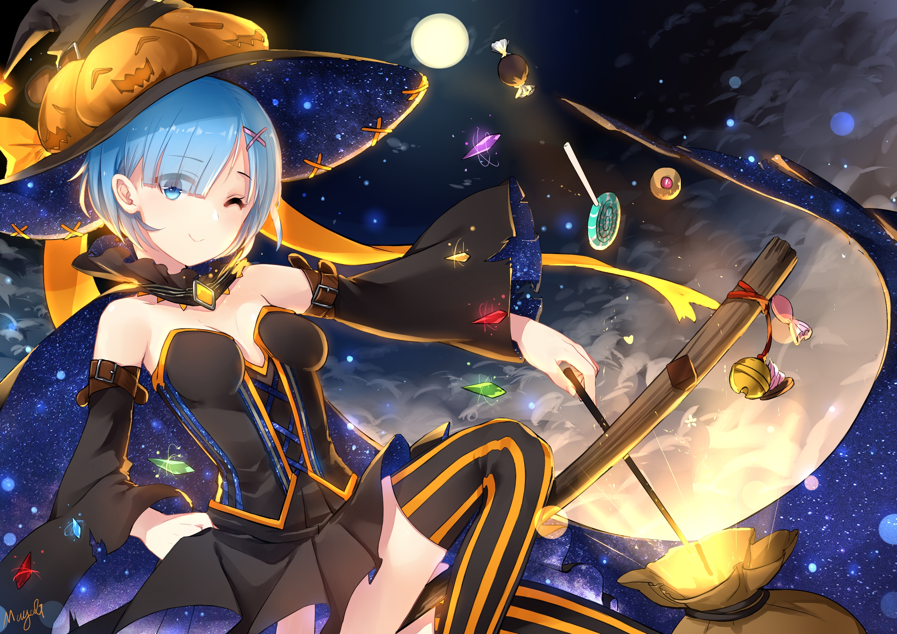 Rem Re Zero Halloween - HD Wallpaper 