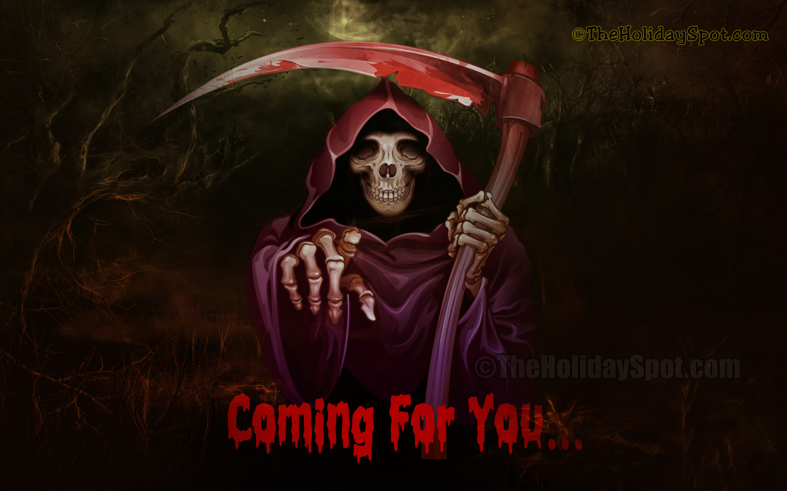 Spooktacular Halloween Wallpaper - Grim Reaper Coming For You - HD Wallpaper 