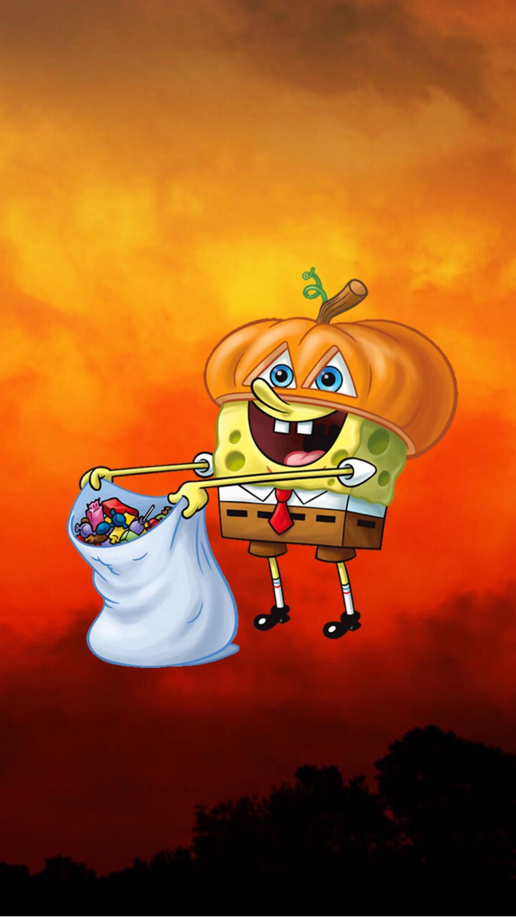#spongebob #halloween #wallpaper #freetoedit - Spongebob Halloween - HD Wallpaper 