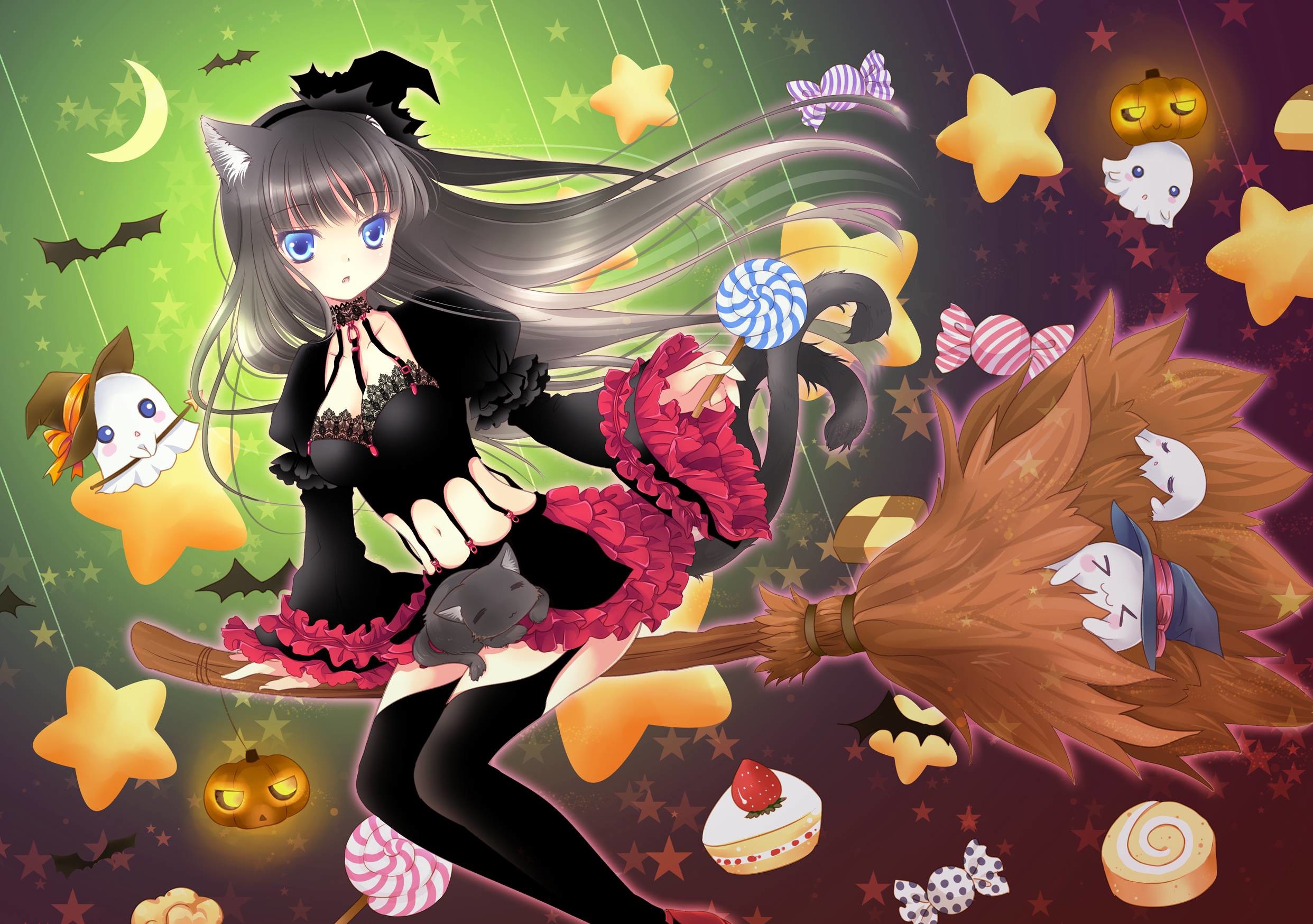 Anime Halloween Wallpaper Holiday 11278 Full Hd Wallpaper - Anime Halloween Wallpaper Desktop - HD Wallpaper 