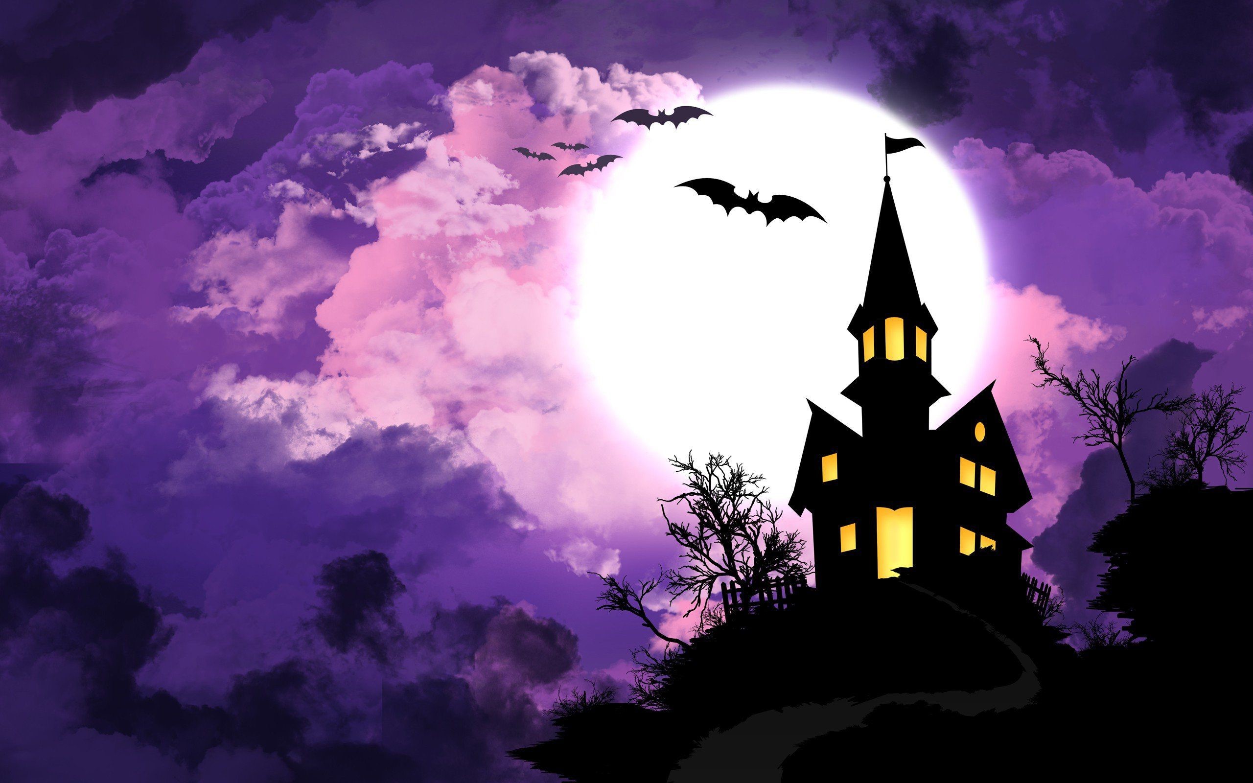 Halloween Scary House In The Moonlight Hd Wallpaper - Halloween
