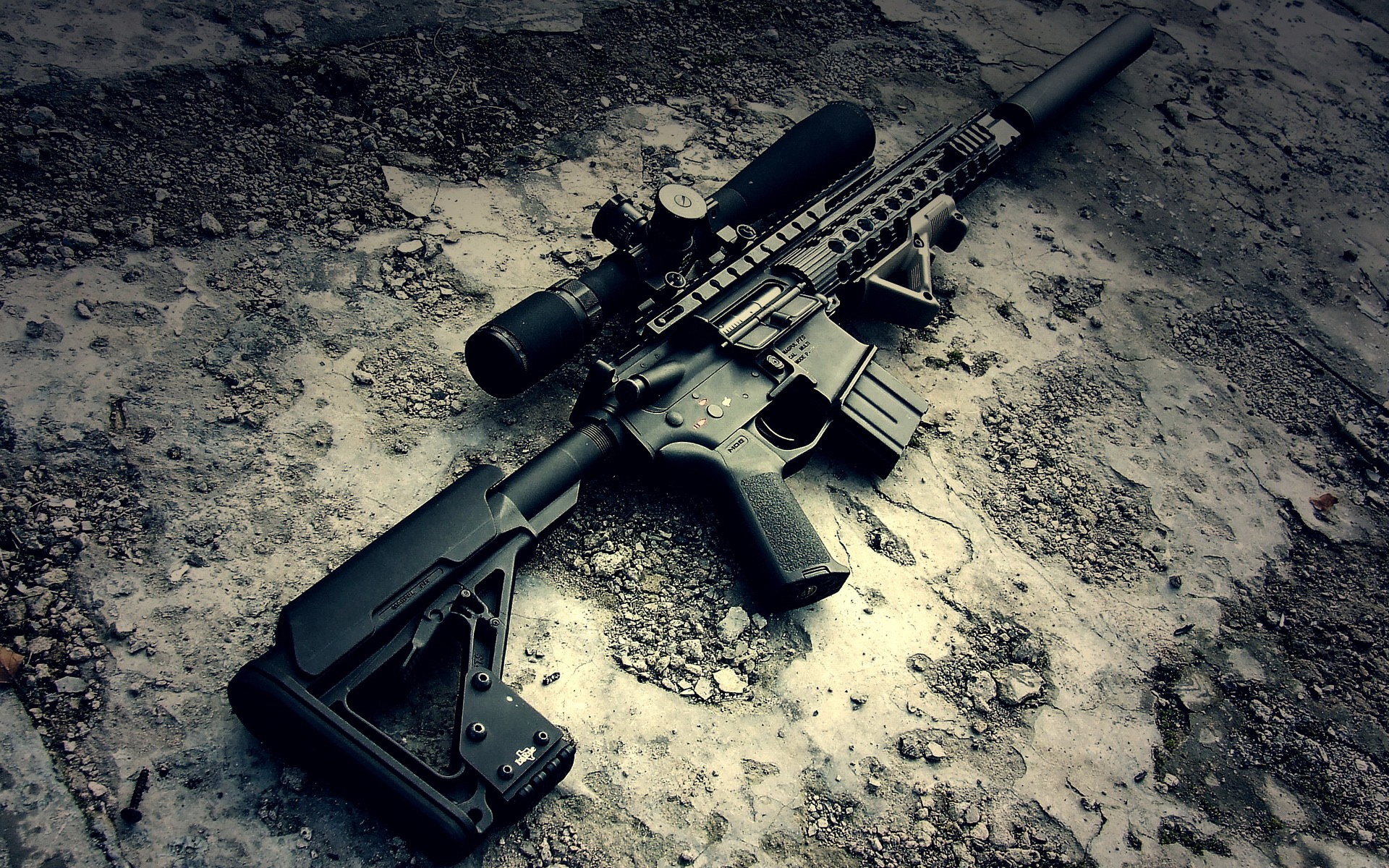 M4a1 Gun With Sniper Wallpaper - Airsoft Backgrounds - HD Wallpaper 