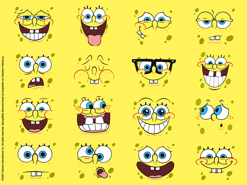 Spongebob Squarepants - Spongebob Faces - HD Wallpaper 