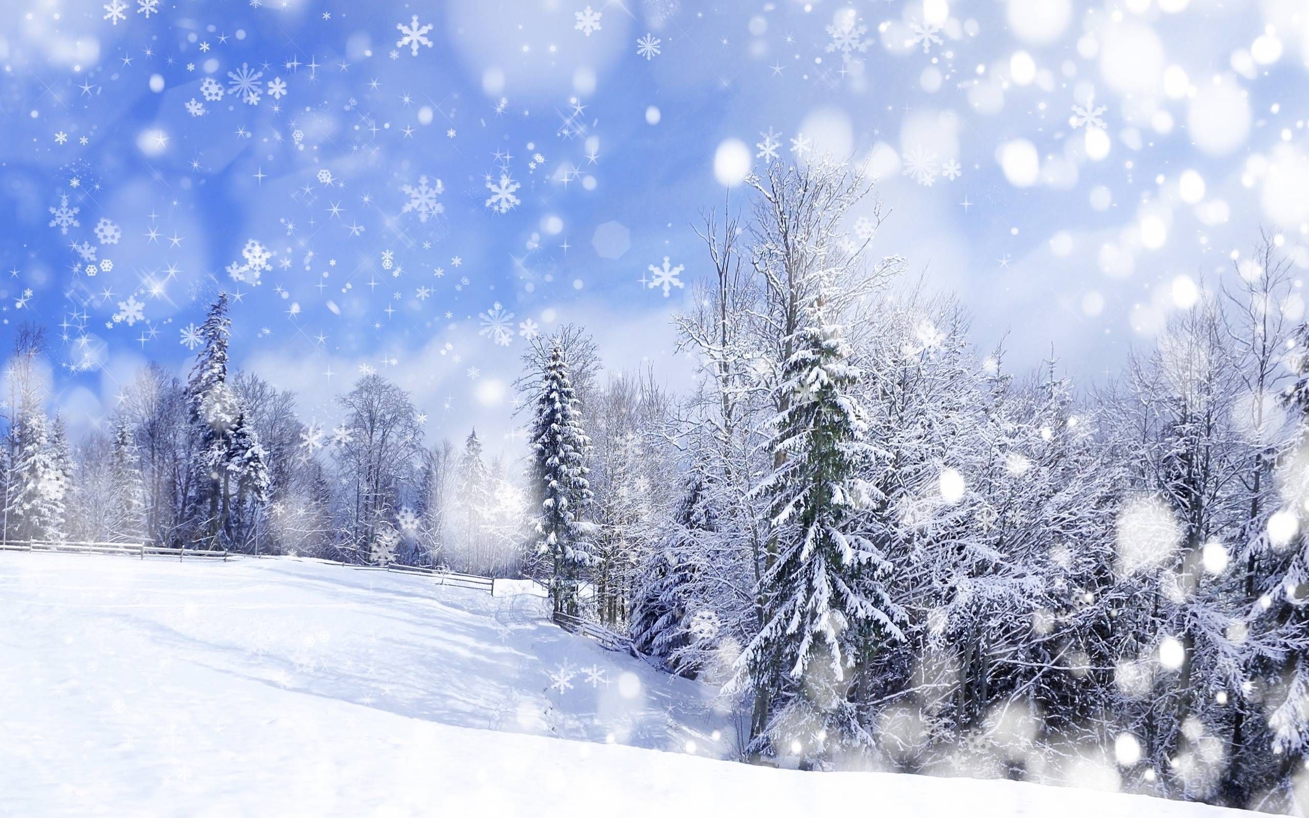 Anime Winter Scenery Wallpaper 1 - Anime Snow Background - HD Wallpaper 