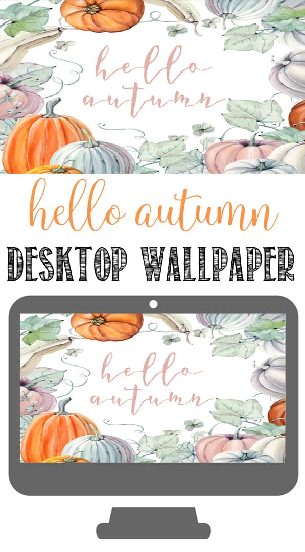 Hello Autumn Watercolor Fall Wallpaper For Your Computer - Hello Fall Desktop Background - HD Wallpaper 