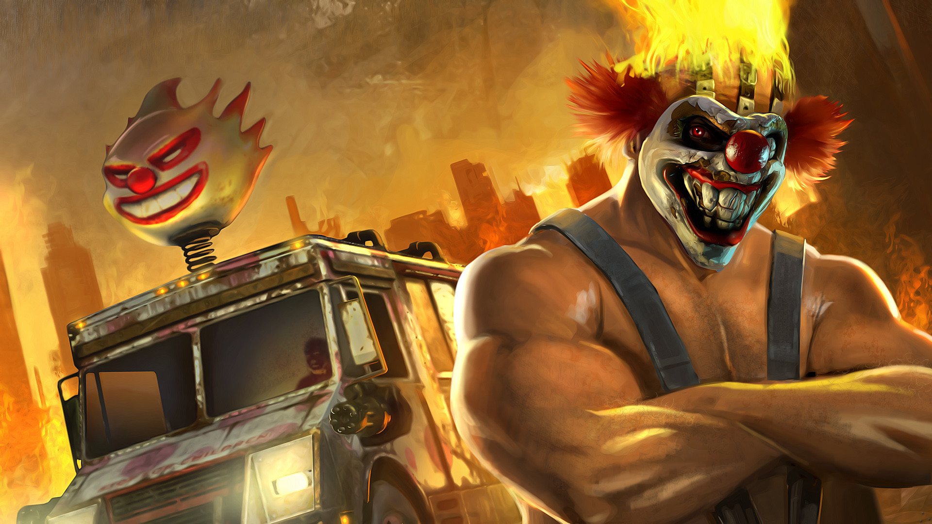 13093301881080ptwisted Metal Wallpapers Hd 2 - Sweet Tooth Twisted Metal Clown - HD Wallpaper 