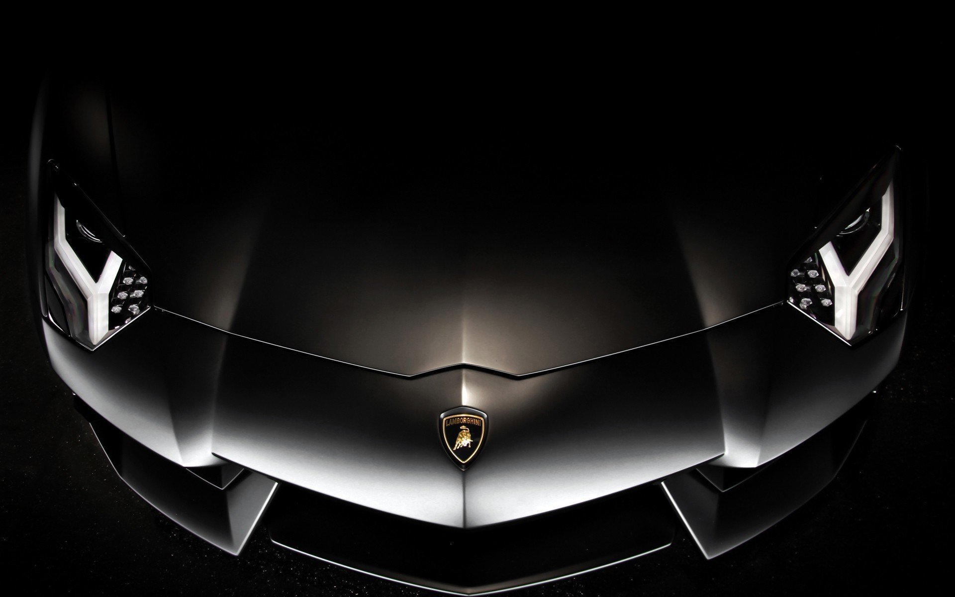 Black Lamborghini Aventador Bonnet Wallpapers - Lamborghini Symbol On Car - HD Wallpaper 