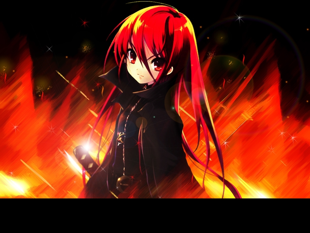 Anime Fire - Anime Characters With Red Hair And Red Eyes - HD Wallpaper 