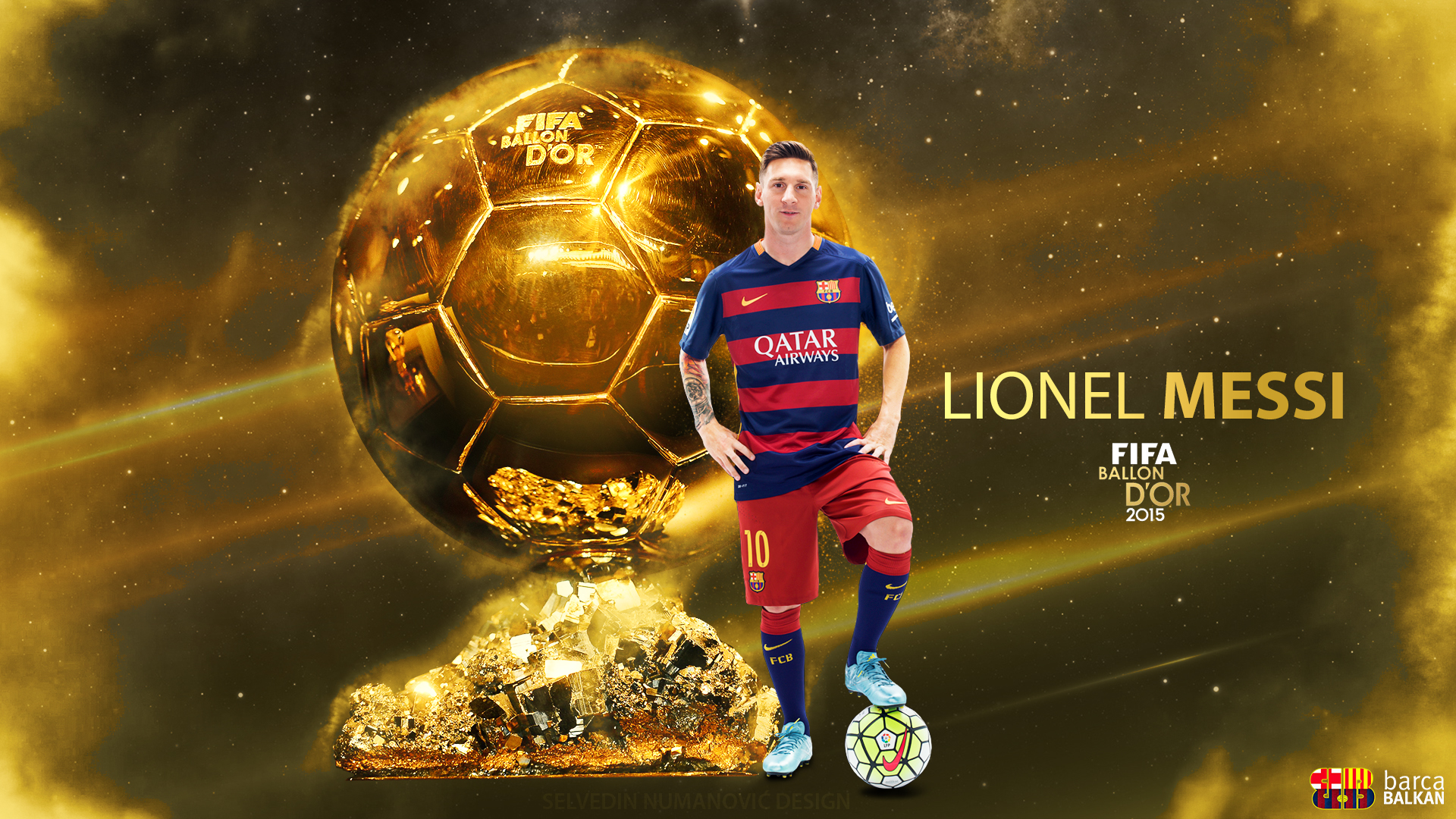 Messi Wallpaper Ballon D’or - Messi Wallpaper Ballon D - HD Wallpaper 