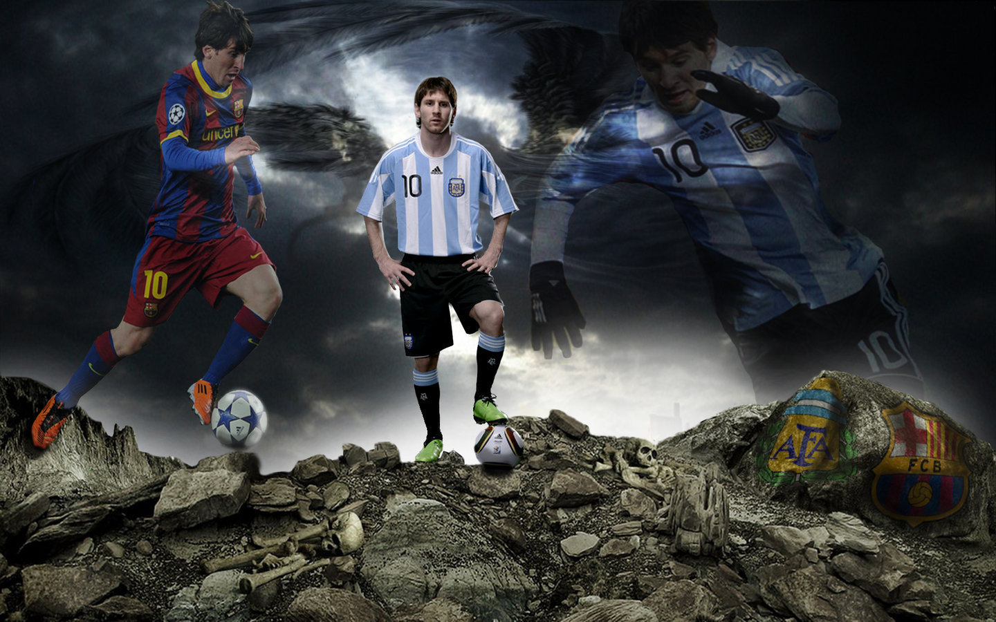 Lionel Messi Argentina Wallpaper - Messi Argentina Y Barcelona - HD Wallpaper 