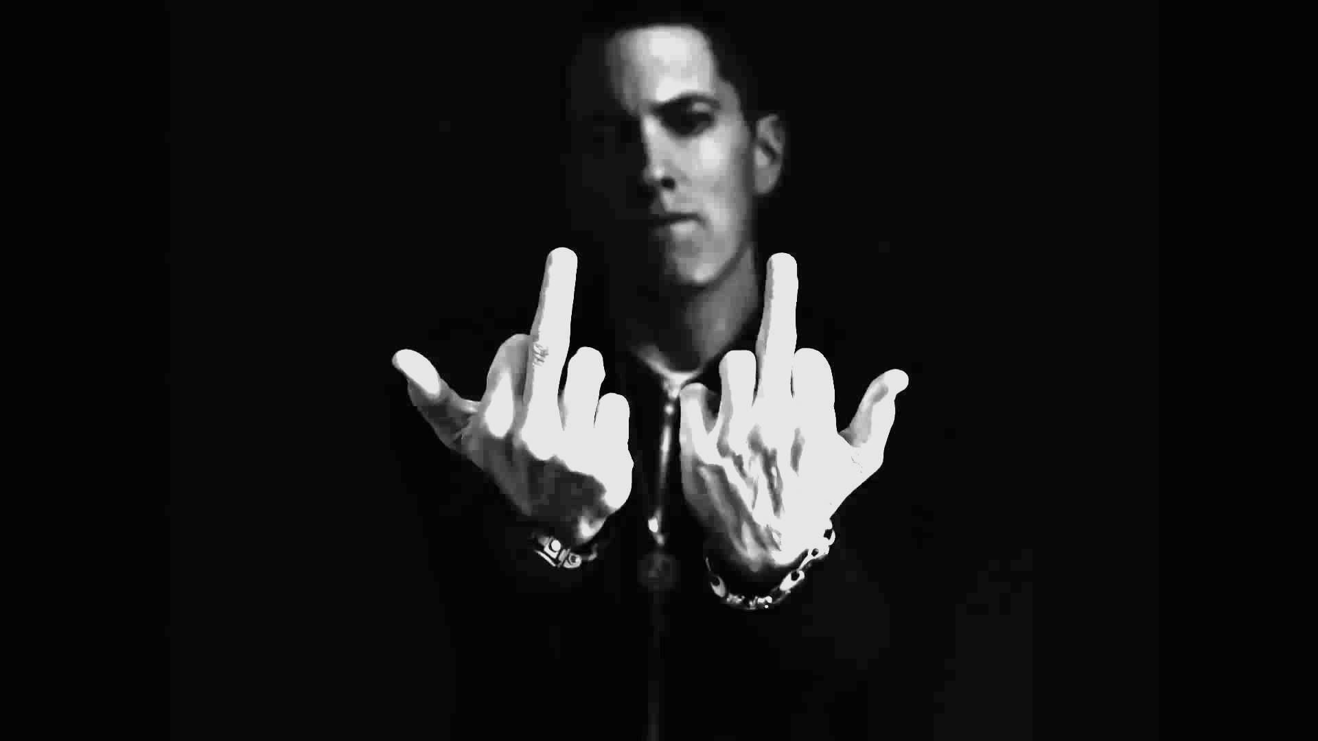 Eminem Wallpapers Hd 1920×1080 Eminem Wallpapers Hd - Eminem Showing Middle Finger - HD Wallpaper 