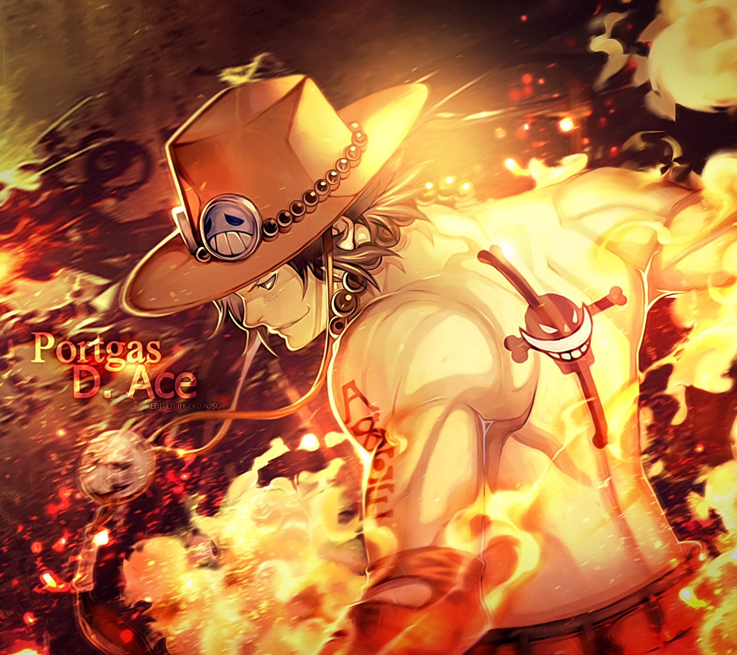 Background Ace One Piece - HD Wallpaper 