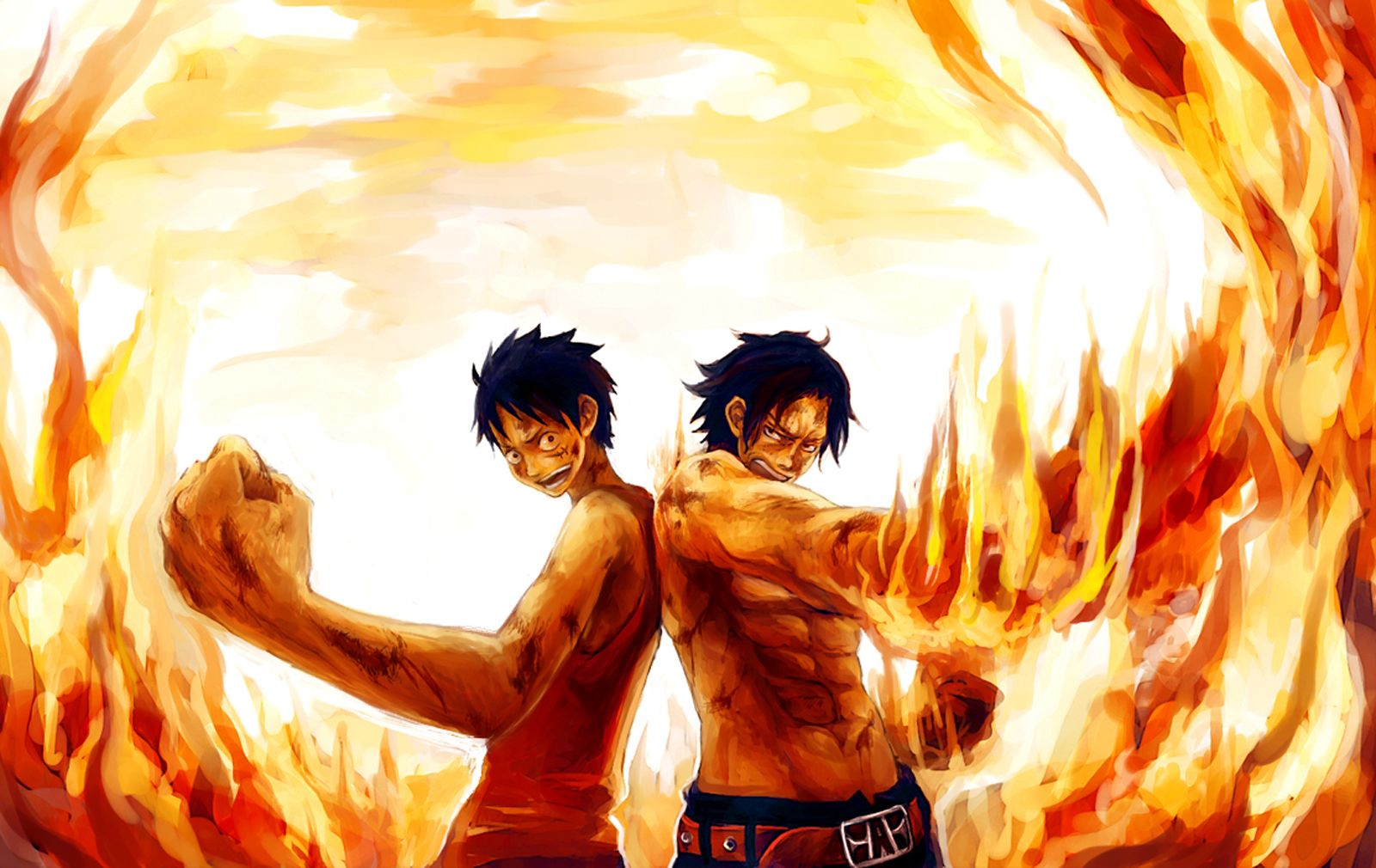 One Piece Wallpaper Luffy And Ace - HD Wallpaper 