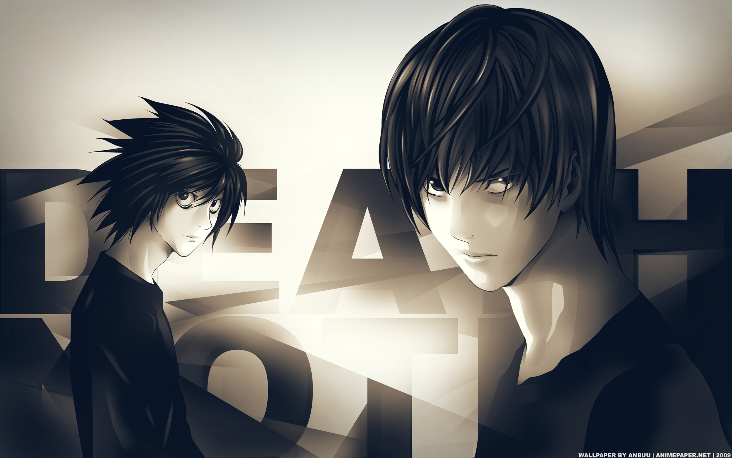 Wallpaper - Death Note Wallpaper L And Light - HD Wallpaper 