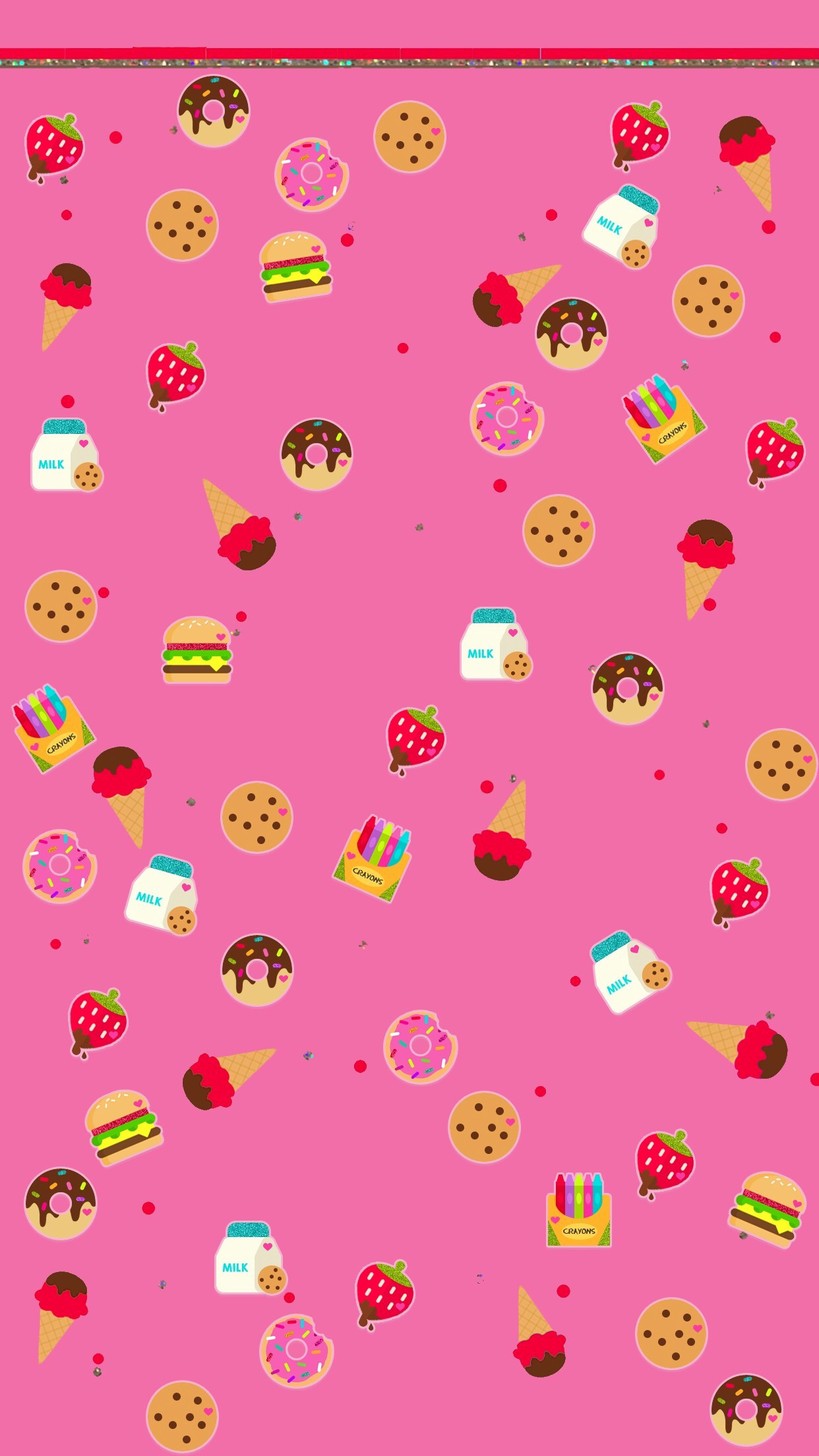 1242x2208, Phones Wallpaper Cute Girly Beautiful For - Kawaii Strawberry Iphone - HD Wallpaper 