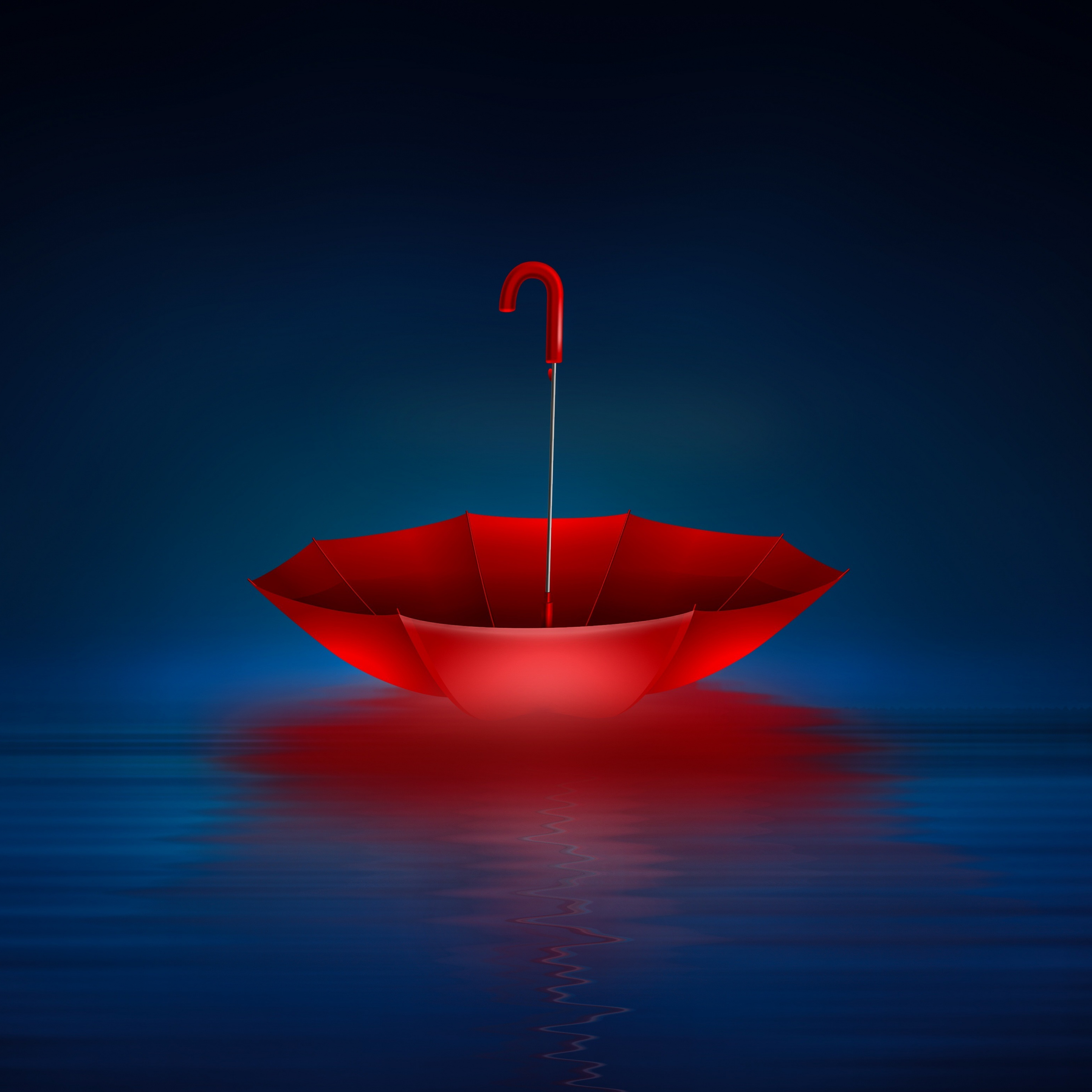 Red, Umbrella, Reflections, Digital Art, Abstract, - Ipad Pro 12.9 Wallpaper 4k - HD Wallpaper 