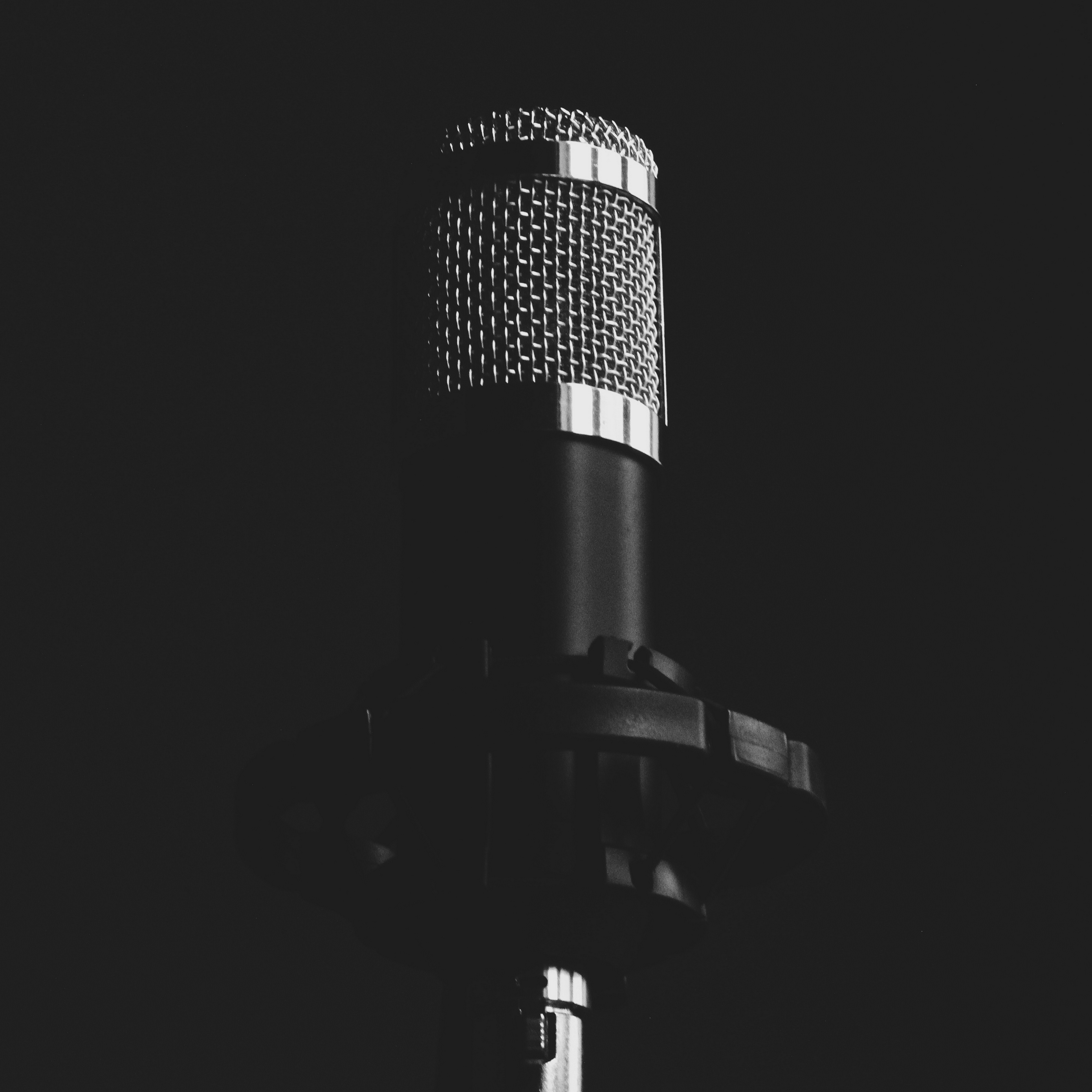 Wallpaper Microphone, Music, Bw - Music - HD Wallpaper 