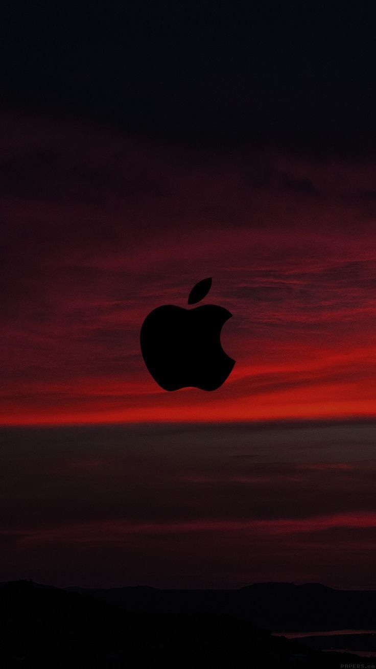 Red, Sunset, Sky, Logo, Apple, Wallpaper, Iphone, Clean, - Mcintosh - HD Wallpaper 