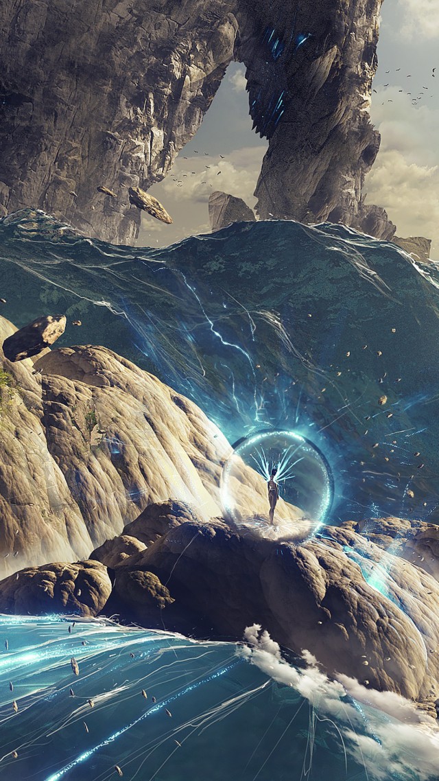 Golden Age, 4k, Hd Wallpaper, Titans, Waterfall, River, - Fantasy Phone Wallpaper 4k - HD Wallpaper 