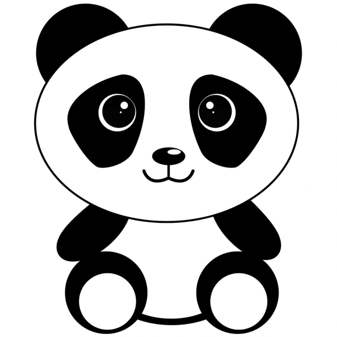 Panda Wallpaper Wallpaper Ideas - Panda Clipart Black And White - HD Wallpaper 