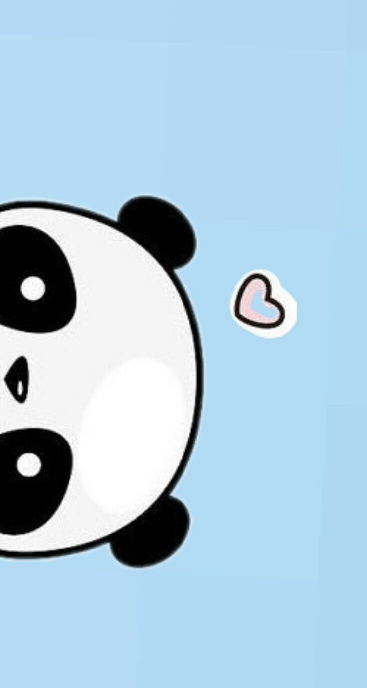 Cute Panda Cartoon Black And White - HD Wallpaper 