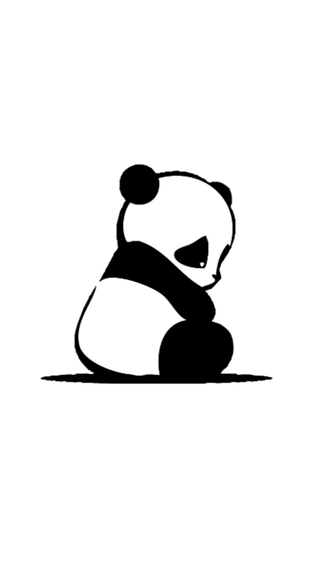 Cute Little Panda Drawing - HD Wallpaper 