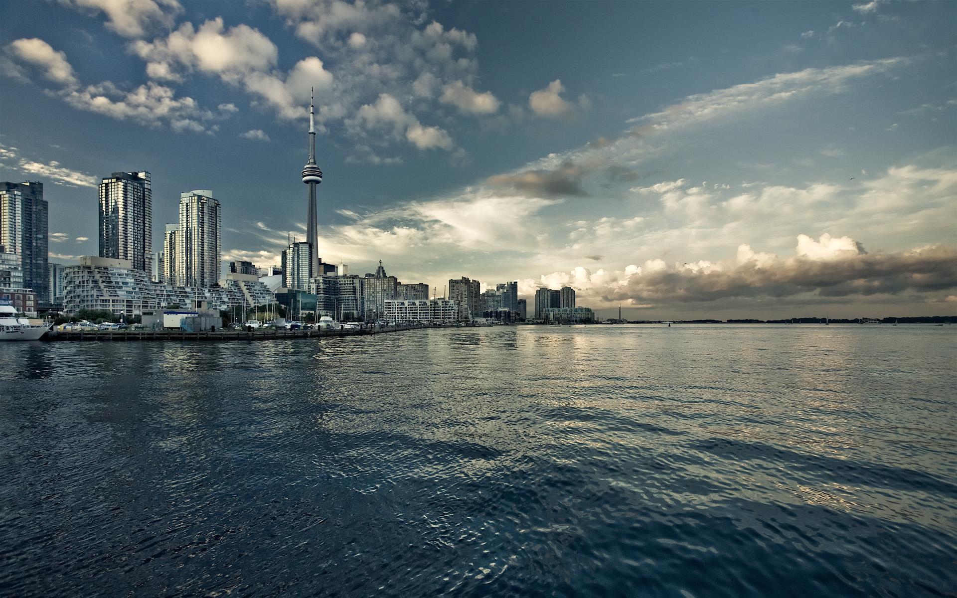 Cn Tower Skyline Hd - HD Wallpaper 