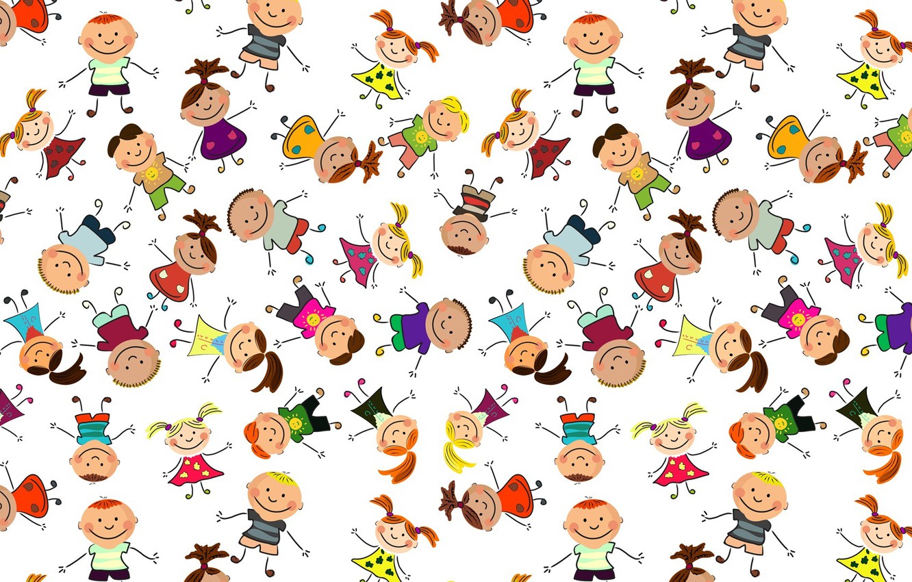 Photo Wallpaper Children, Background, Mood, Figure, - Kids Bg Cartoon - HD Wallpaper 