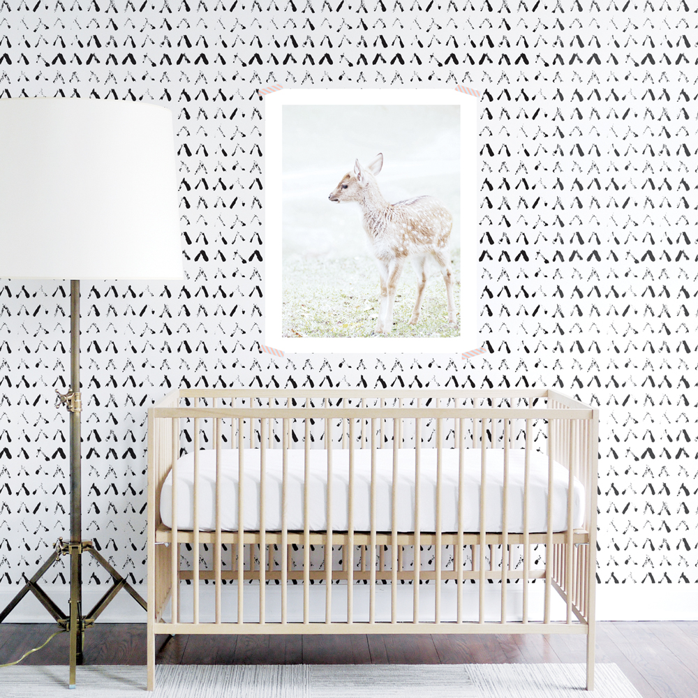 Black And White Nursery Design - Black And White Wallpaper Nursery - HD Wallpaper 