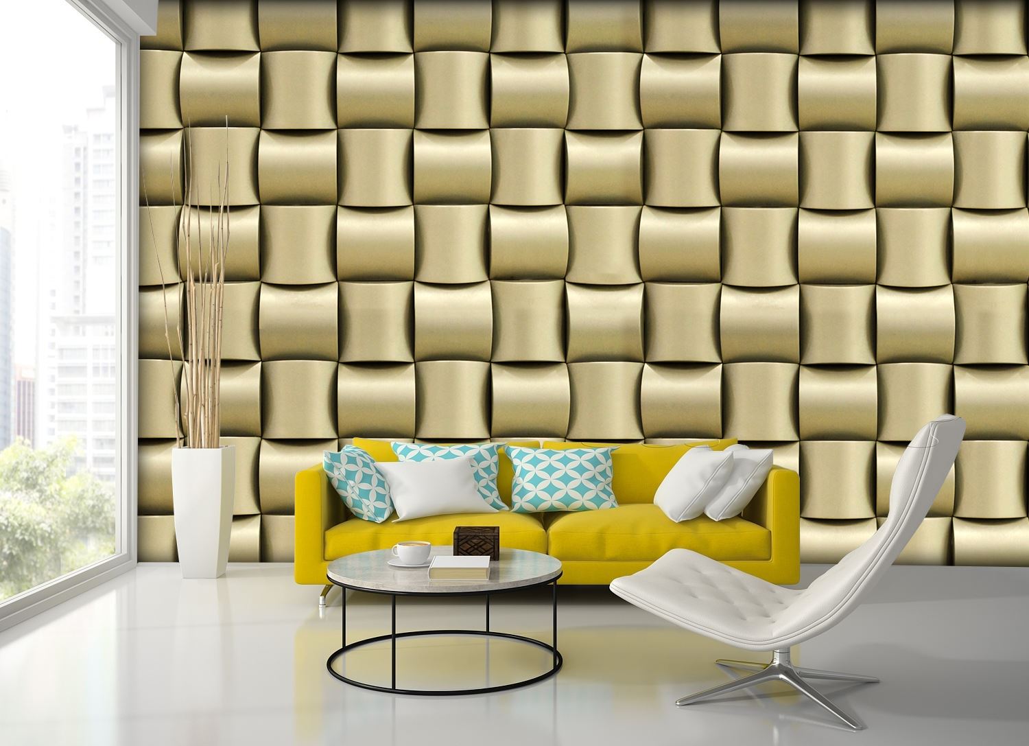Brick Golden Colour - HD Wallpaper 