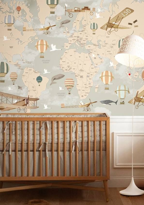 World Map Baby Nursery - HD Wallpaper 