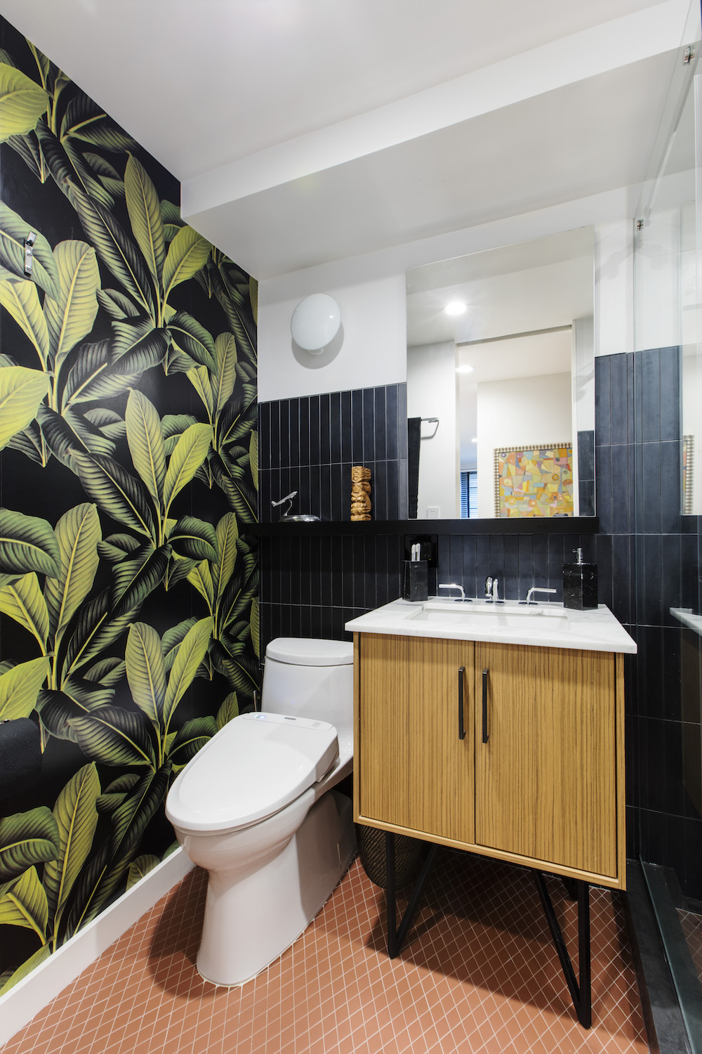 Leaf Wallpaper Bathroom - HD Wallpaper 