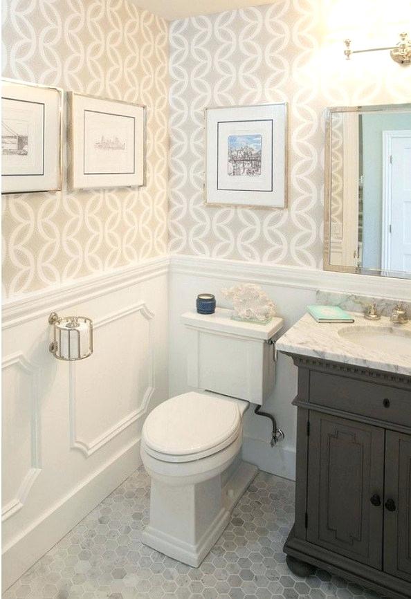 Small Bathroom Bathroom Wallpaper Designs - HD Wallpaper 
