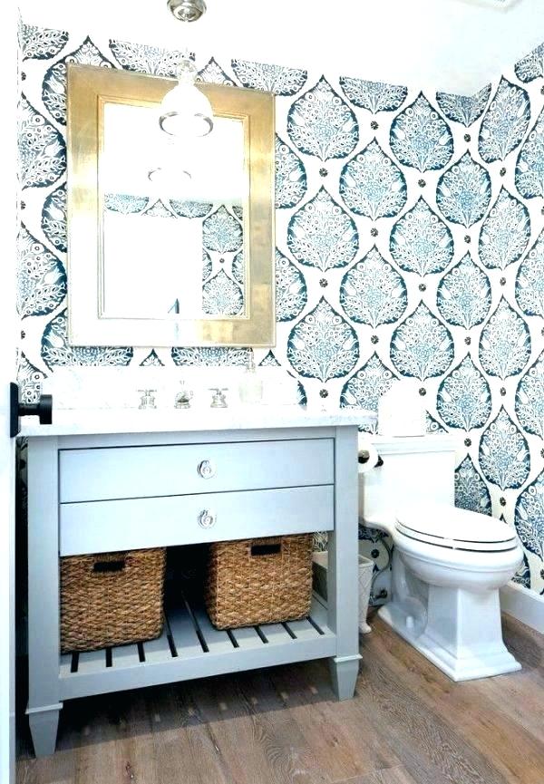 Small Bathroom Blue Wallpaper Ideas - HD Wallpaper 