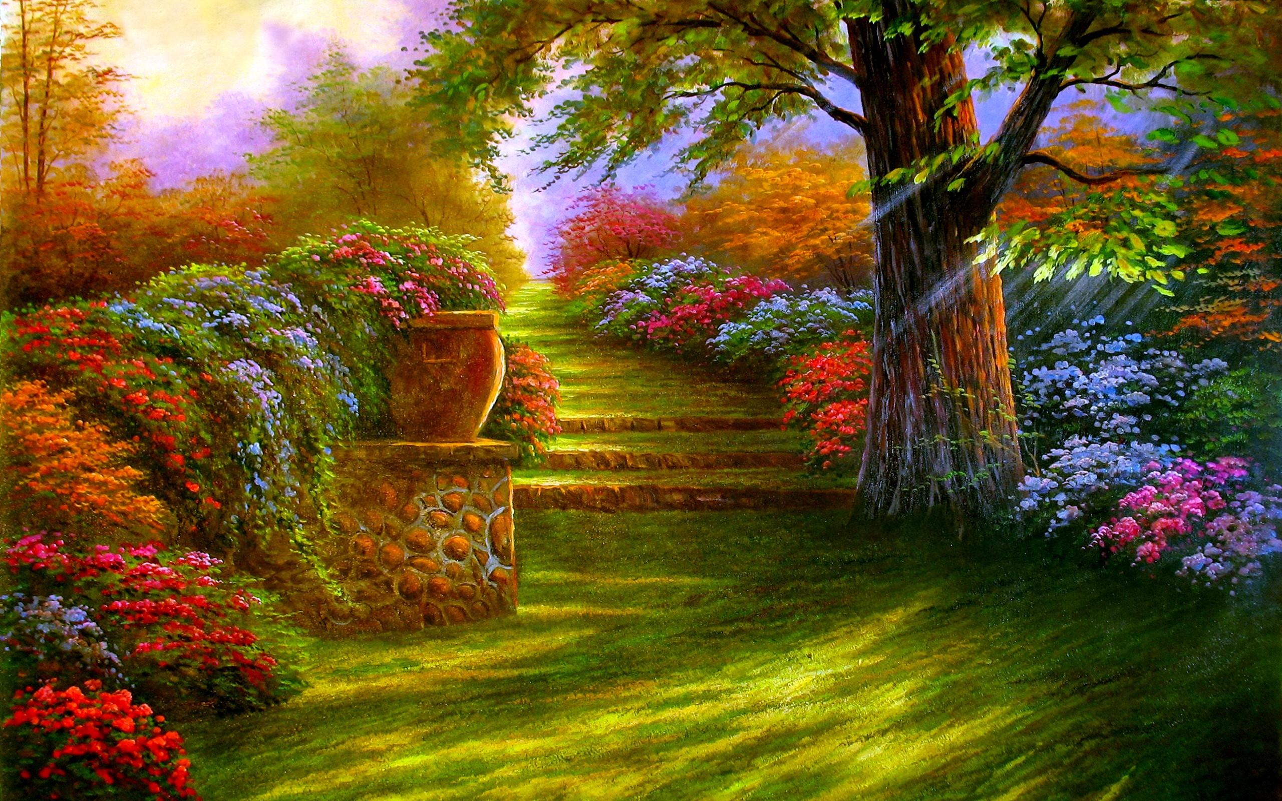 Full Hd Garden Wallpaper - Nature Flower Garden Background - 2560x1600  Wallpaper 