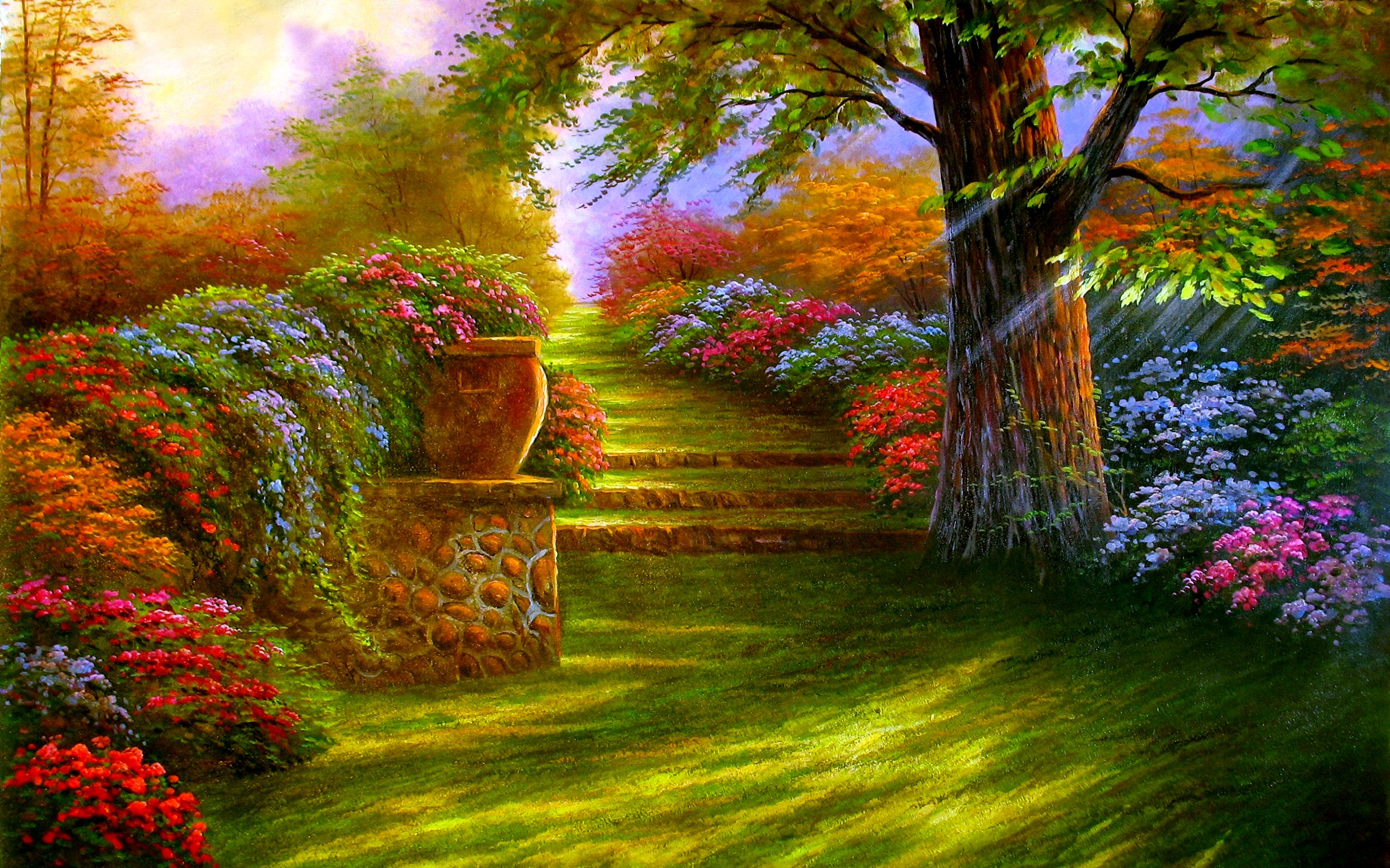 Full Hd Garden Wallpaper Nature Flower Garden Background 2560x1600