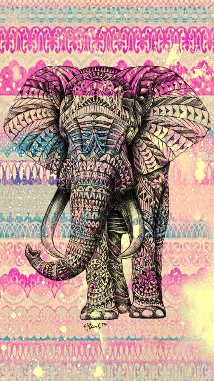 Vintage Boho Elephant Wallpaper Iphone/android Wallpaper - Elephant Mandala - HD Wallpaper 