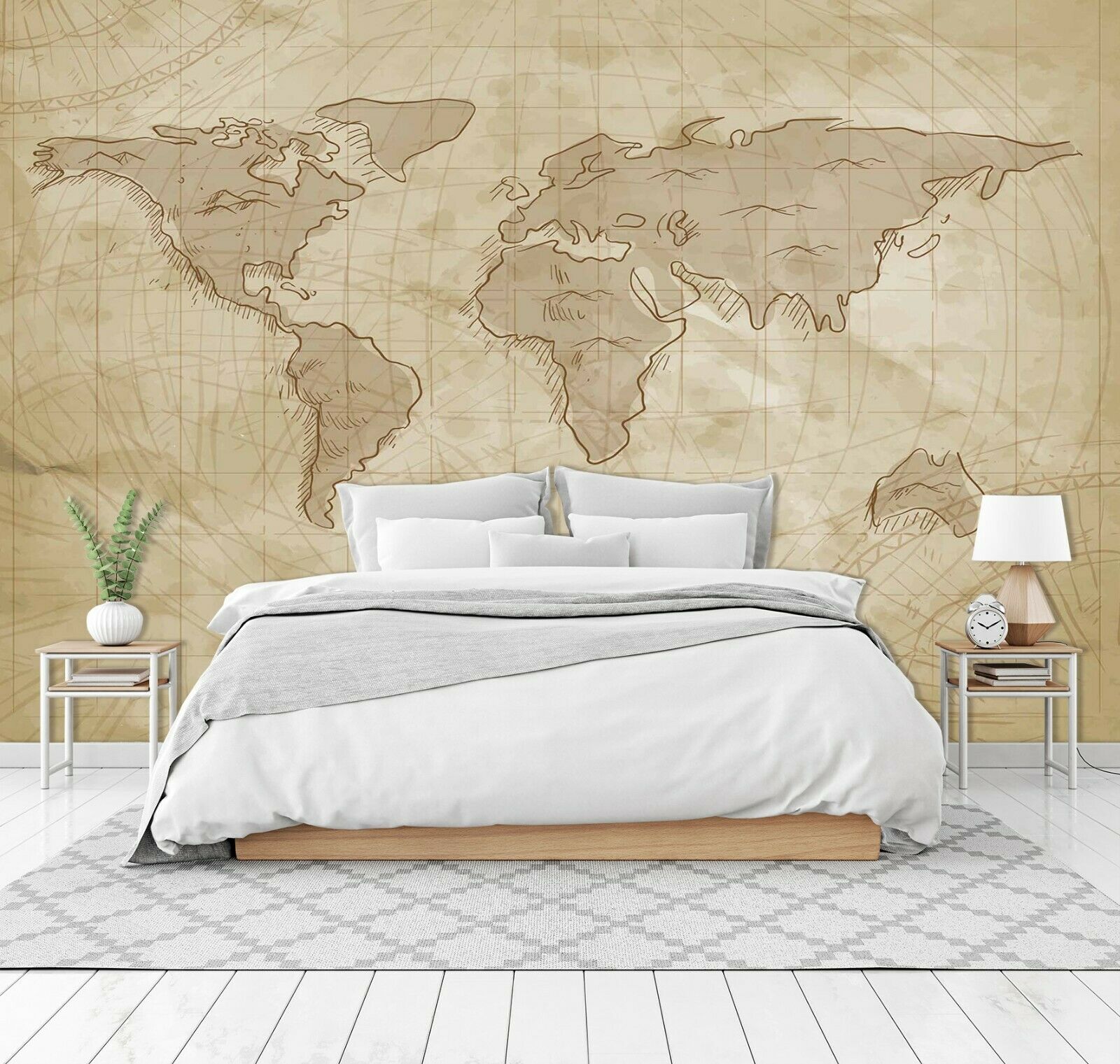 3d Map Livingroom Self-adhesive Removable Bedroom Wallpaper - Wallpaper - HD Wallpaper 
