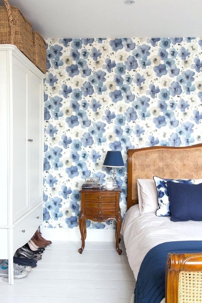 Minecraft Bedroom Wallpaper Bedroom Wallpaper Bedroom - Blue Flower Wallpaper For Bedroom - HD Wallpaper 