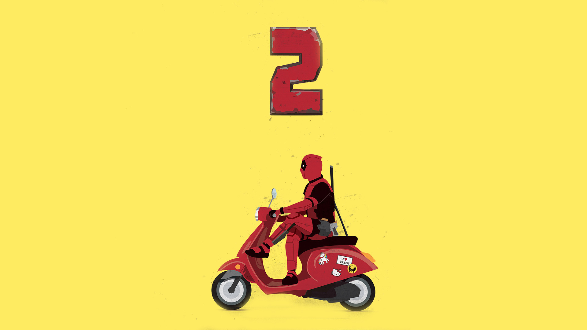 Deadpool 2, Funny, Scooter, Ride, Minimal, Poster, - Deadpool - HD Wallpaper 
