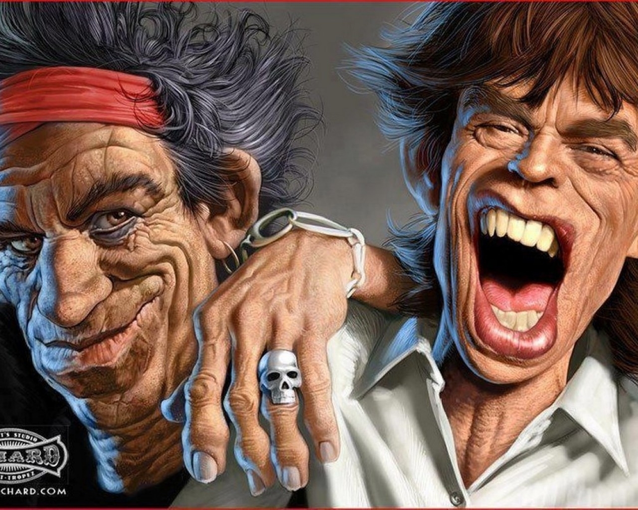 Caricature Rolling Stones - HD Wallpaper 