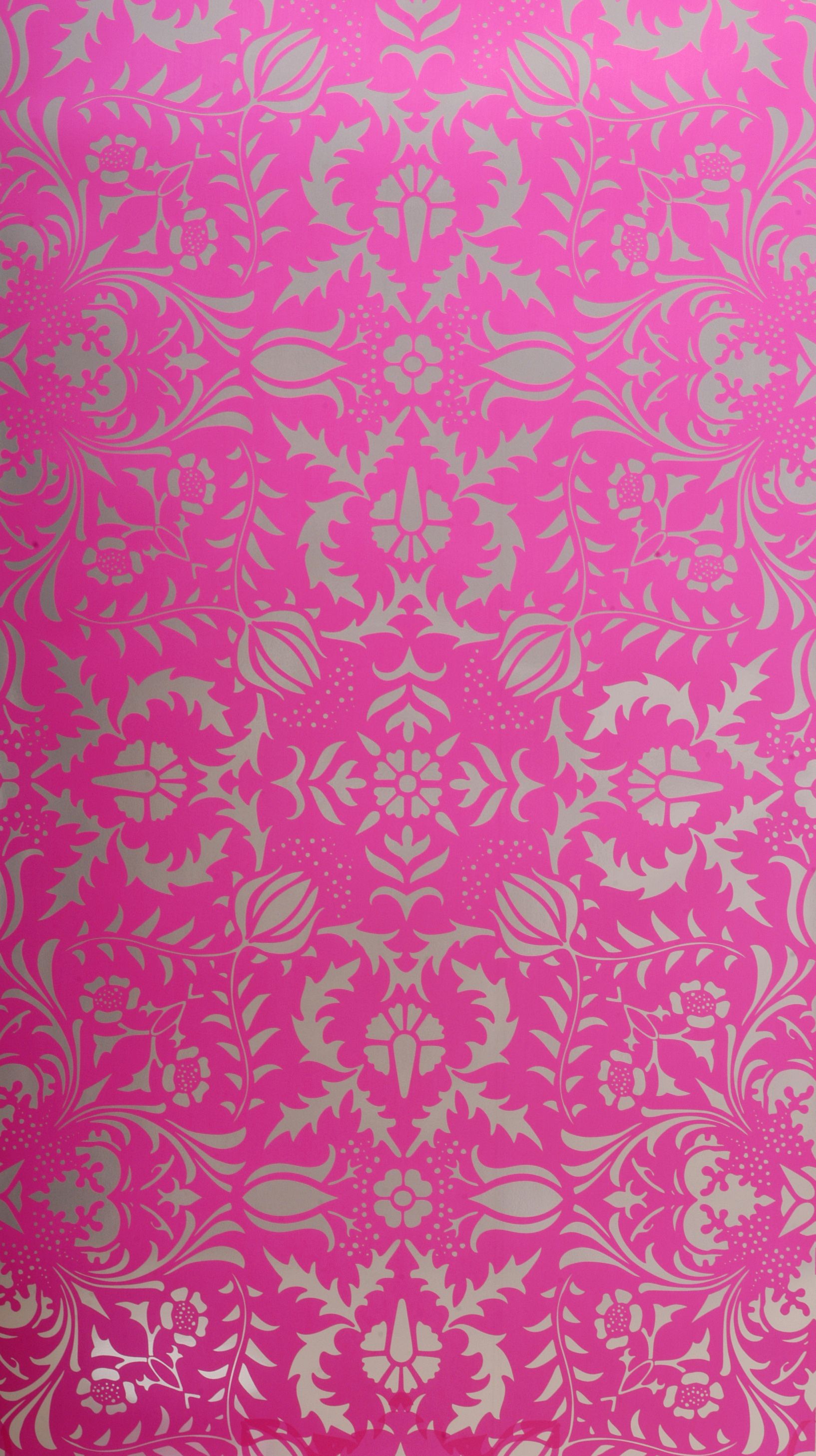 Hot Pink Damask - HD Wallpaper 